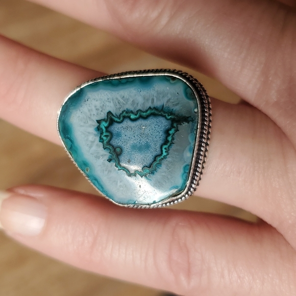 New Solar Quartz Agate 925 Silver Ring. - Picture 3 of 11